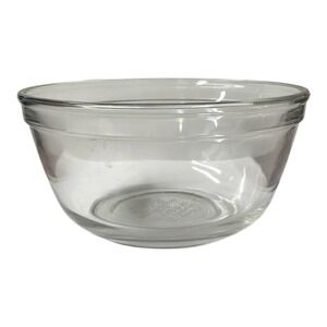 Anchor Ovenware Mixing Bowl 1.5 Quart Clear Glass W/Scratches Oven Microwave USA